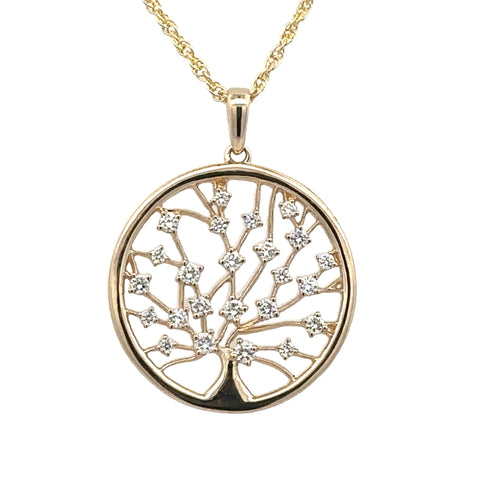 Tree Medallion Necklace | 14k Yellow