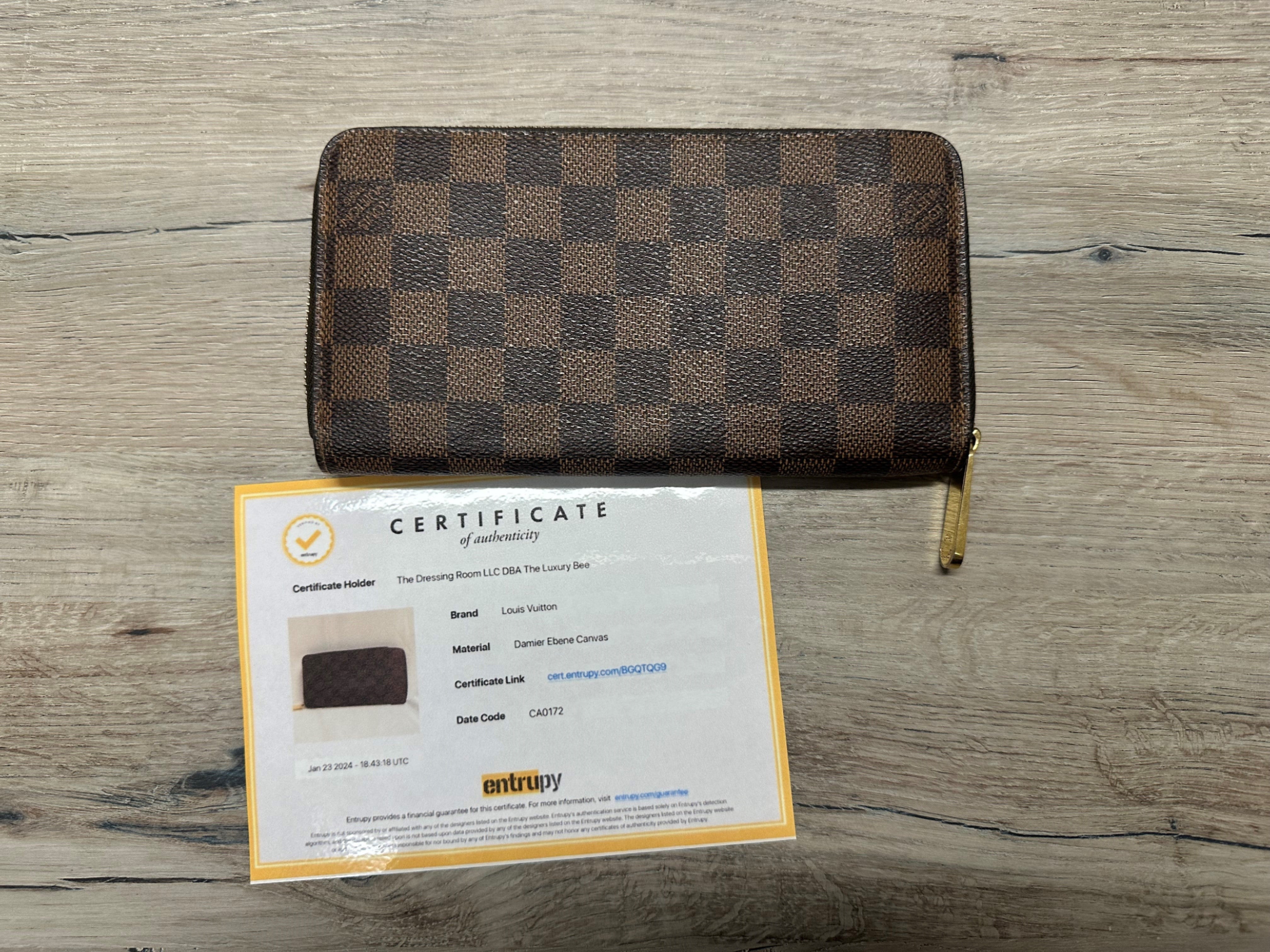 Louis Vuitton Damier Ebene Zippy Wallet, B+ Condition – J. David