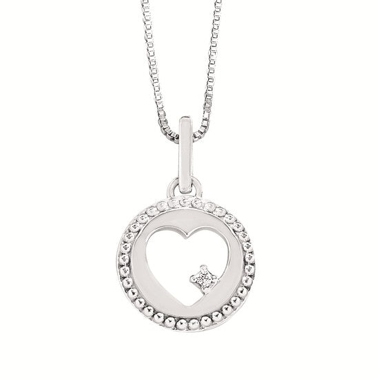 Open Heart Circle Pendant | 925 Sterling Silver