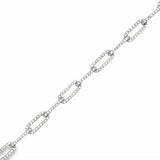 18 Karat White Gold,  Link Fashion Bracelet, .88ctw Round Brilliant Cut Diamonds