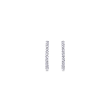 Lady's White 14 Karat Scalloped 15Mm Diamond Huggie, Lusso Collection