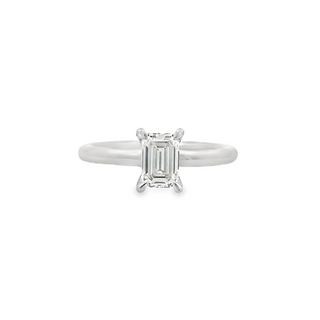 Diamond Solitaire Ring | 14k White (1.00ct Emerald)