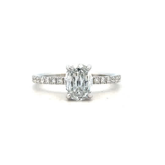 Prong Set Ring | 14k White (1.01ct Oval)
