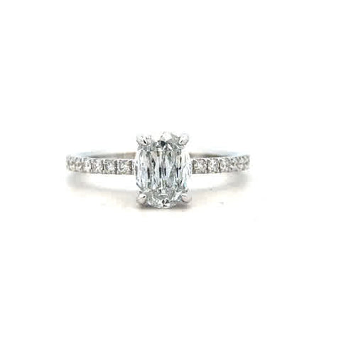Prong Set Ring | 14k White (1.01ct Oval)