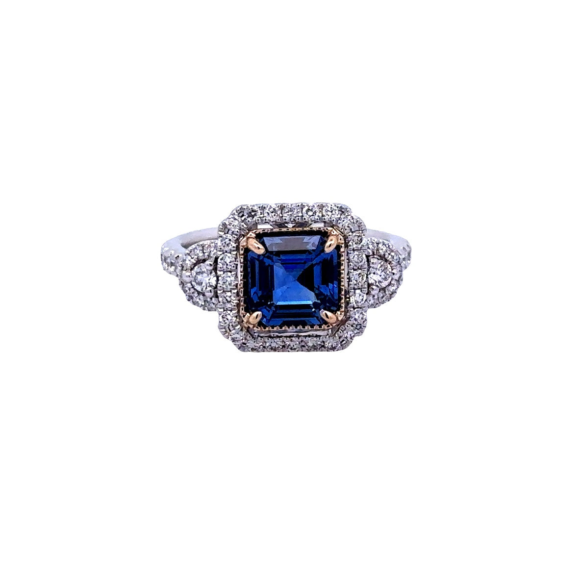 Halo Fashion Ring | Platinum White/14k Yellow (2.15ct Princess)