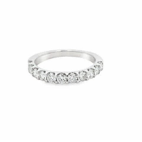 14 Karat White Gold Diamond Wedding Ring, 1.04ctw Round Brilliant Cut Diamonds