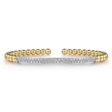 Pave' Bar Beaded Bujukan Bracelet | 14k Yellow