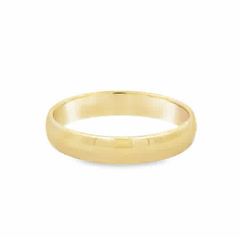 Gent's Yellow 14 Karat 4Mm Half Round Comfort Fit Wedding Band Size 10