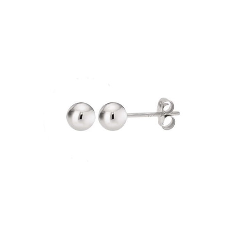 Ball Stud Earrings | White Sterling