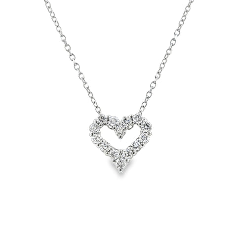14 Karat White Gold Prong Set .33ctw Diamond Heart Pendant