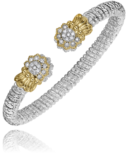 Open Band Bracelet | 14k Yellow/White Sterling Silver