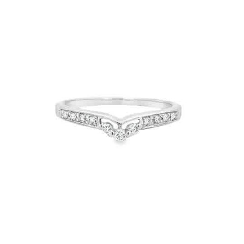 Lady's White 14 Karat Vintage With Milgrain Detail Anniversary Ring Wi