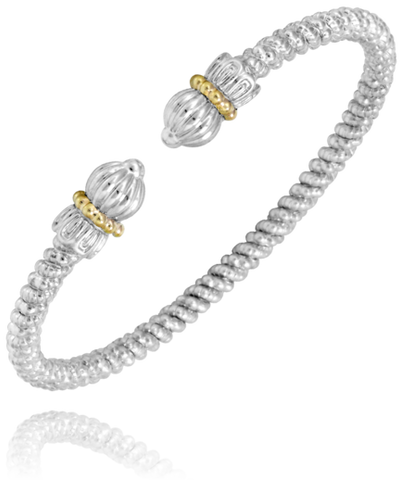 Lady's Ss & 14Kty 3Mm Open Band Bracelet