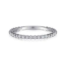 14kw Prong Set Stackable with Round Brilliant 0.06tw G/H Si1 Cut Diamonds