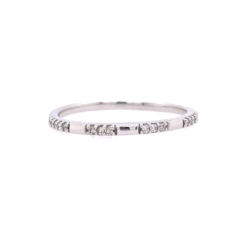 Prong Set Stackable Fashion Ring | 10k White