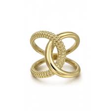 Lady's Yellow 14 Karat Twisted, Textured Fashion Ring Size 6.5