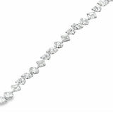 18 Karat White Gold, Tennis Style Fashion Bracelet, 6.49ctw Marquise, Pear, Princess, and Oval Cut Diamonds