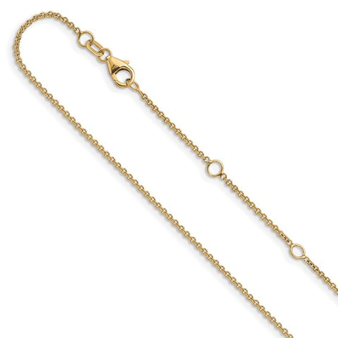 Yellow 10 Karat 1.4Mm Round Cable Chain Length 18