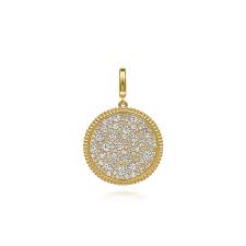 Medallion Beaded Detail Pendant | 14k Yellow