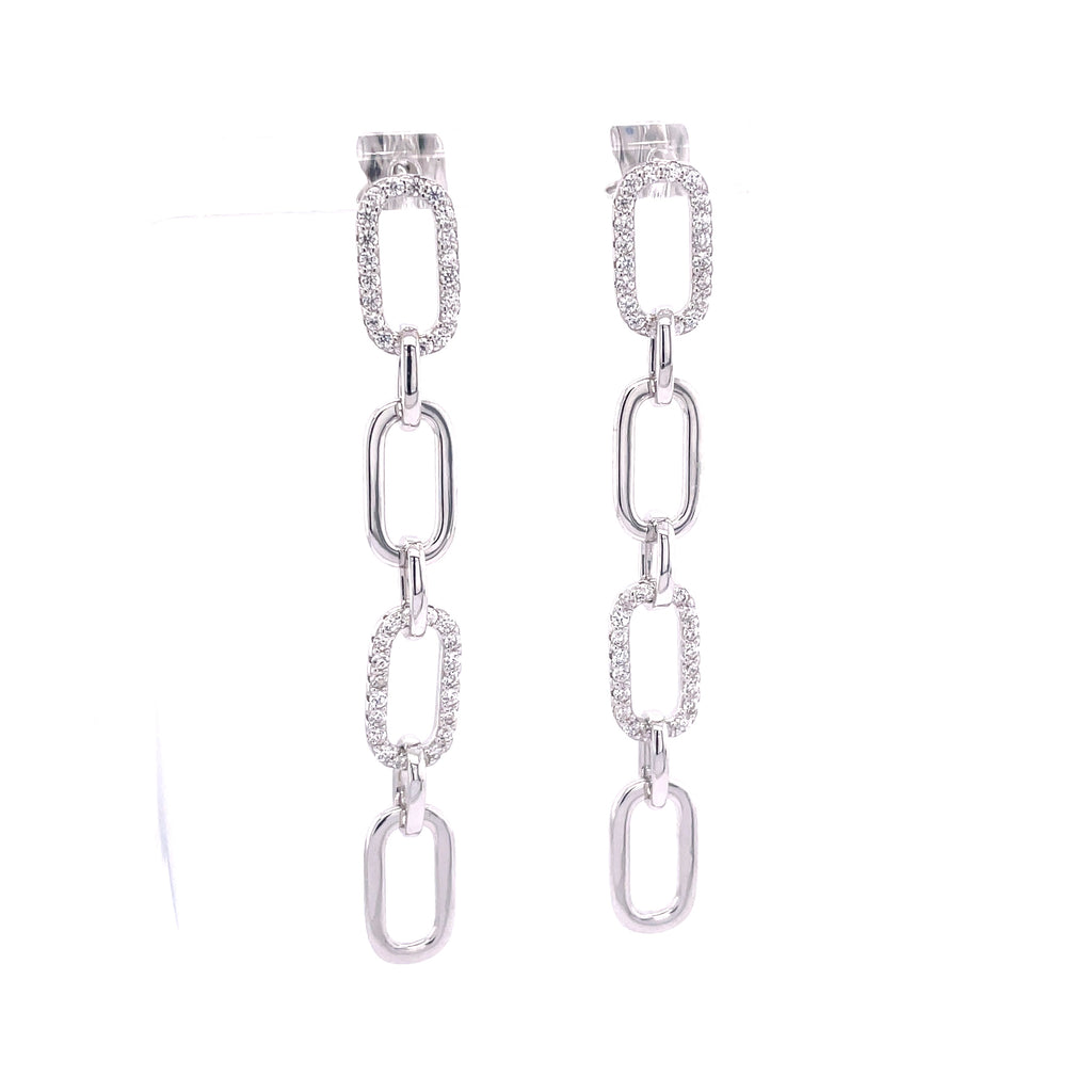 Paperclip Earrings | White Sterling