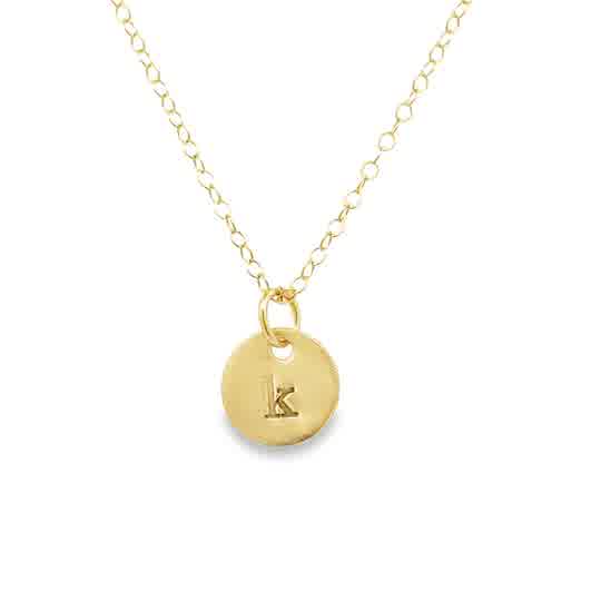 Gold Filled Tiny Initial Necklace | 24k Yellow