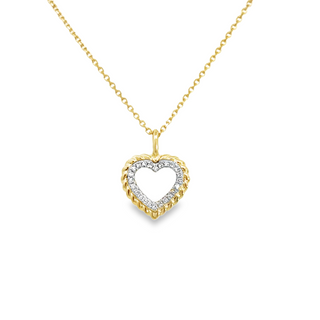Heart Pendant with Rope Edging | 14k Yellow
