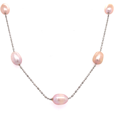Pink Pearl Necklace | Gold Plated