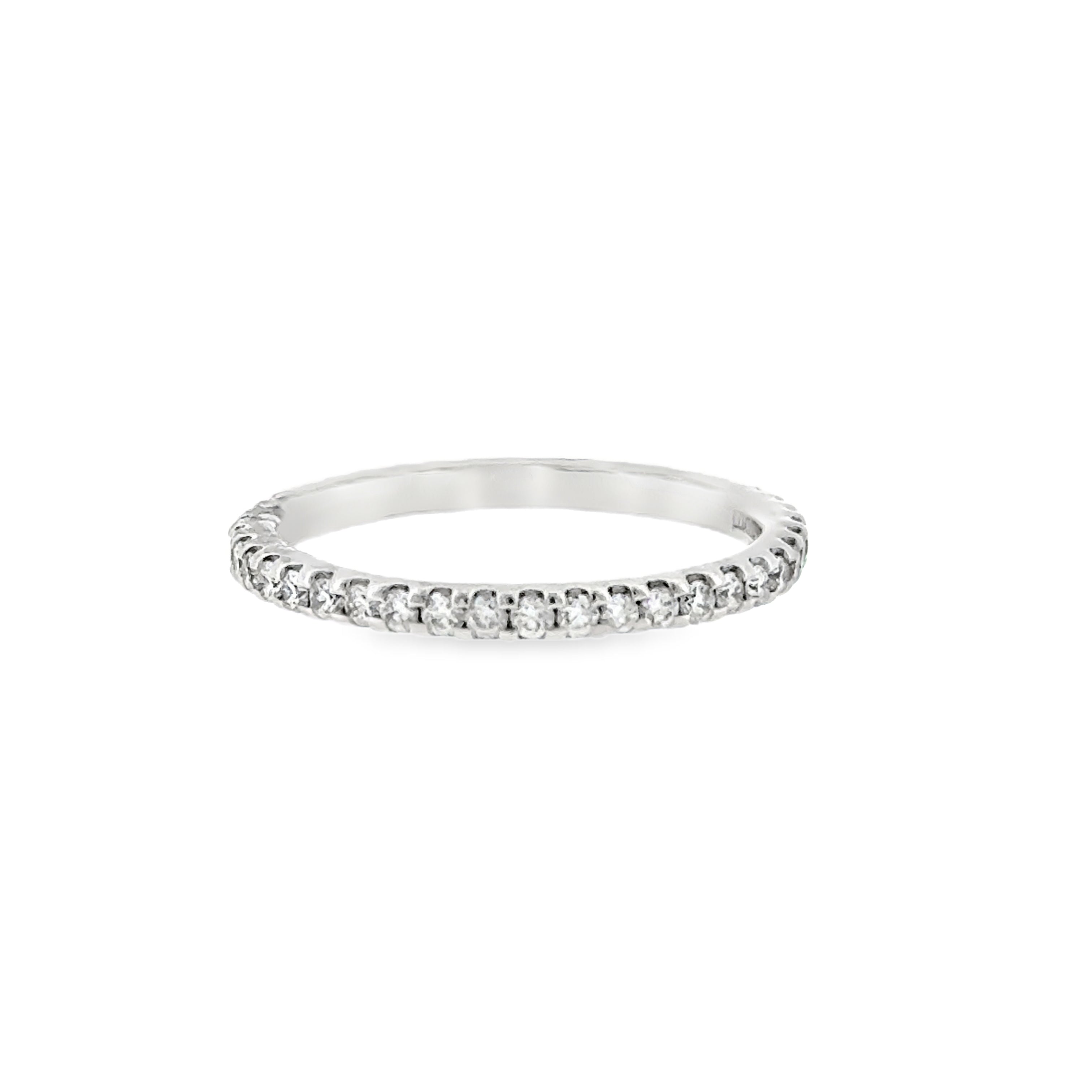 Lady's White Polished 14 Karat Eternity Anniversary Ring Size 6 With 41=0.53Tw Round G/H Si1 Diamonds