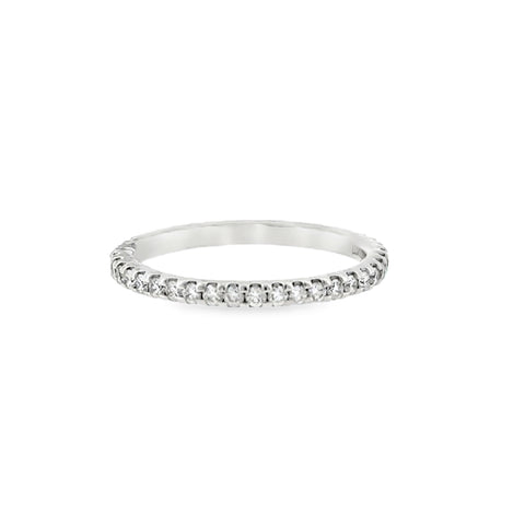 Lady's White Polished 14 Karat Eternity Anniversary Ring Size 6 With 41=0.53Tw Round G/H Si1 Diamonds