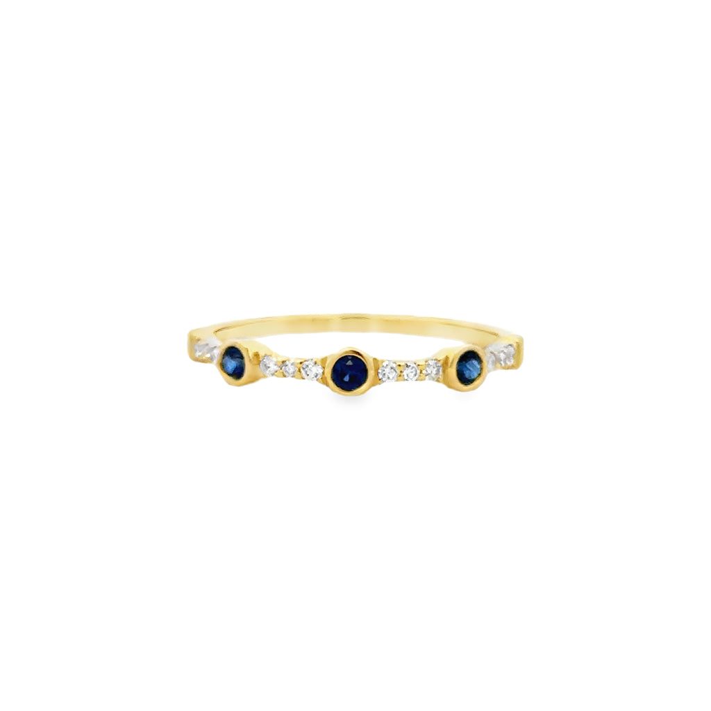 Bezel & Prong Stackable Fashion Ring | 14k Yellow
