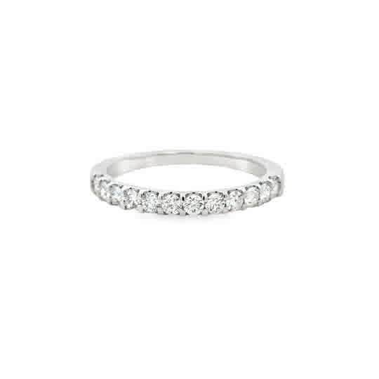 14 Karat White Gold Diamond Wedding Ring, .51ctw Round Brilliant Cut Diamonds