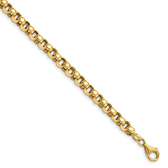 Yellow Polished 14 Karat Fancy Link Bracelet Length 7.5