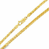 Yellow 14 Karat Diamond Cut 2.5Mm Hollow Spiga Chain Length 22