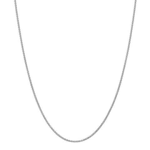 White 14 Karat 1Mm Solid Spiga Wheat Chain Length 18