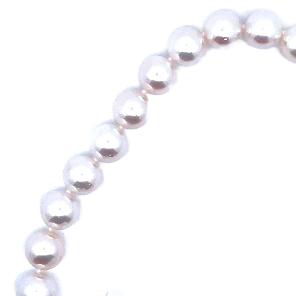 High Luster Single Strand Bracelet | 14k White