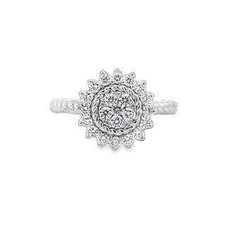 Starburst Cluster Fashion Ring | 18k White