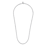 White Sterling Silver Gents Link Chain Length 24