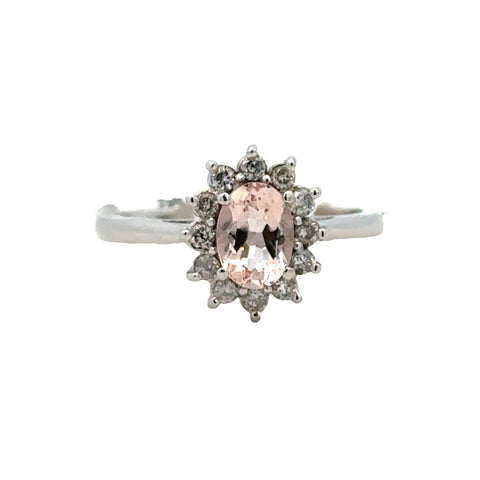 Halo Fashion Ring | 14k White (0.56ct Oval)