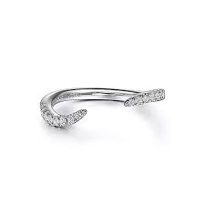 Lady's White 14 Karat Curved, Open Anniversary Ring Size 6.5 With 0.2T