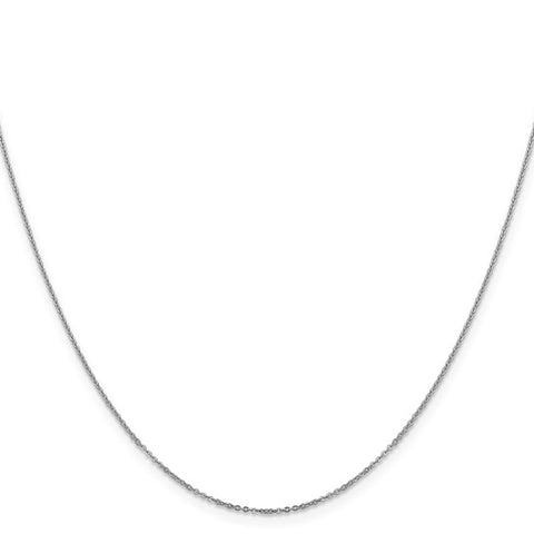 Leslie's White 14 Karat  Gold 1.1mm Flat Cable Chain Length 16