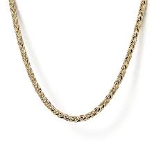 Yellow 14 Karat Gents Wheat Chain Length 22