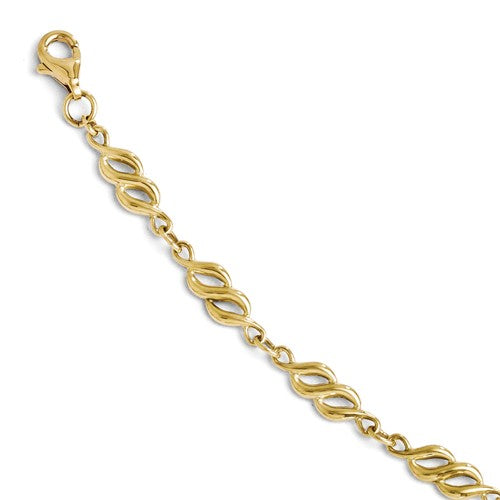 Yellow 10 Karat Interwoven Fashion Bracelet Length 7.25