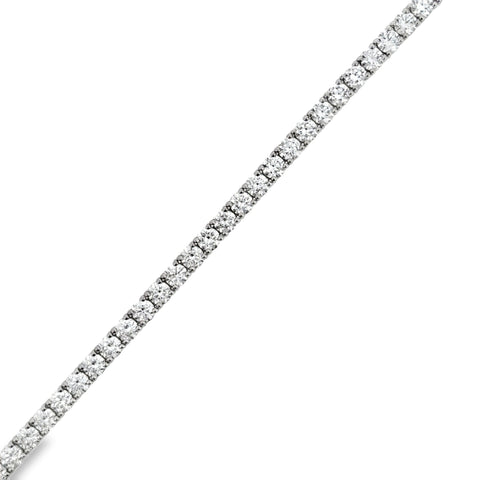 14 Karat White Gold Lab Created Tennis Bracelet Set With Forty - Seven Round Lab Created Diamonds 11.72ctw
