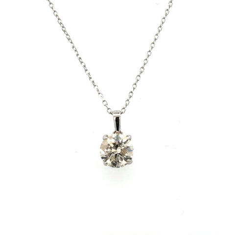 Solitaire Necklace | 14k White (1.00ct Round)