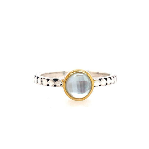 Faceted Bezel Ring | Sterling Silver/22k Gold Vermeil