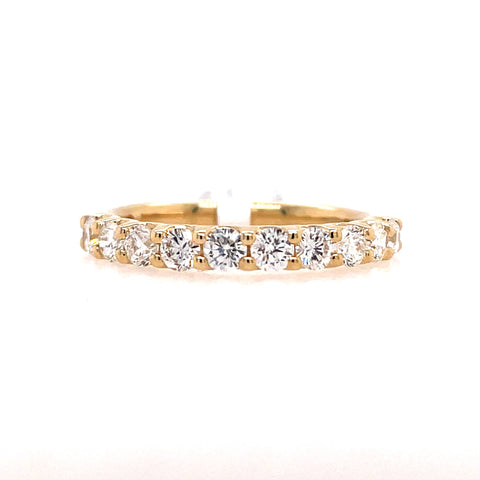 "U" Shared Prong Set Half Way Anniversary Ring | 14k Yellow