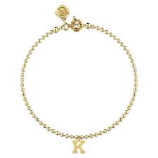 14K Yellow Gold Bujukan Initial K Bracelet 7''