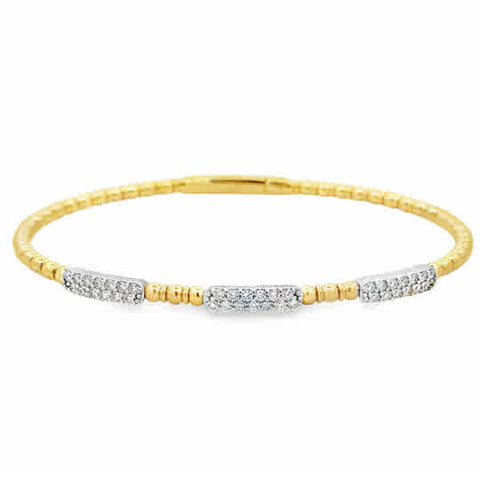 14ktt Flexie with Pave' Stations .50ctw Round Diamonds 6.50''