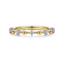 Alternating Stations Stackable Fashion Ring | 14k Yellow