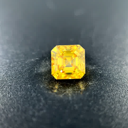 Loose Diamond With One = 1.04Ct Asscher Vs1 Fancy Vivid Yellow, HPHT D